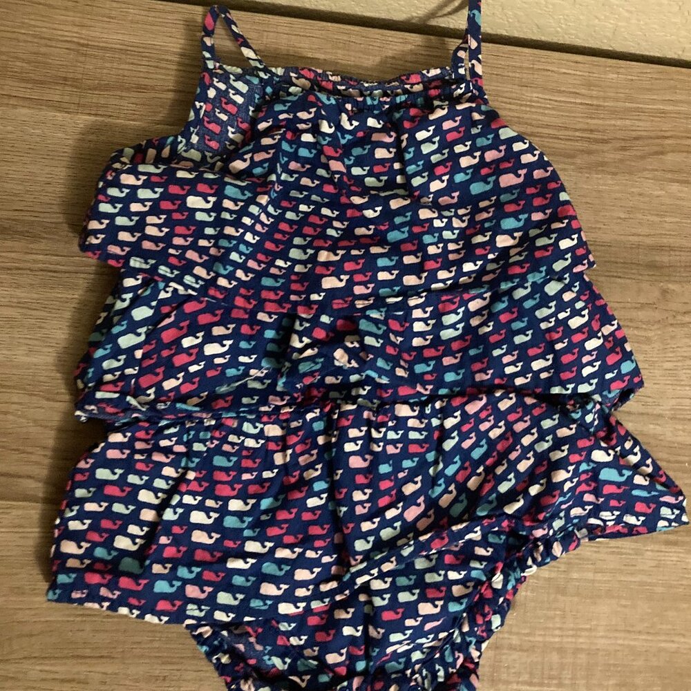 Vineyard Vines for Target Whale Print Dress 12 Months Dark Blue Layered